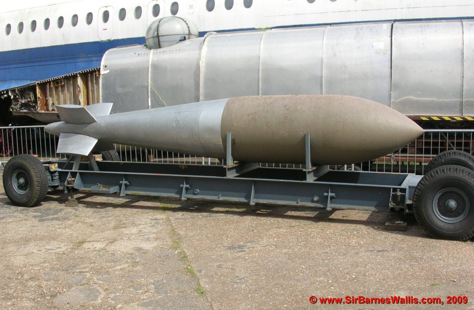 A Tallboy bomb at the Brooklands Museum, Weybridge
